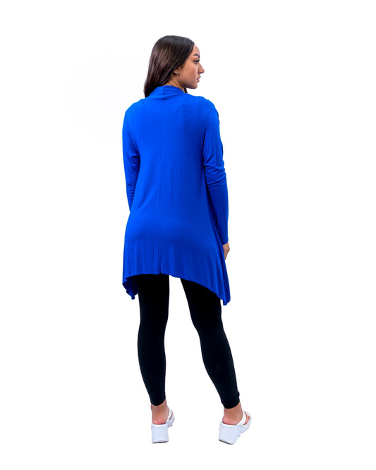 Blue Open Jacket/ High Low Shrug