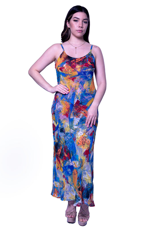 Animal Floral Print Long Reversible Shift Dress with Black Jacket