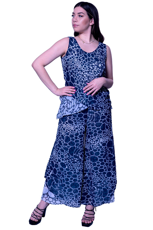 T1289 Bubble Print Reversible Top