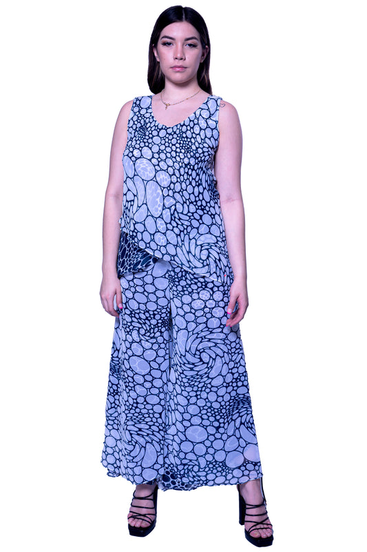 T1289 Bubble Print Reversible Top