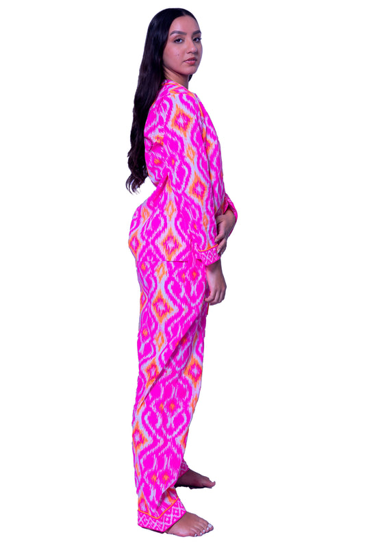 Cotton Printed Pink Shirt Top